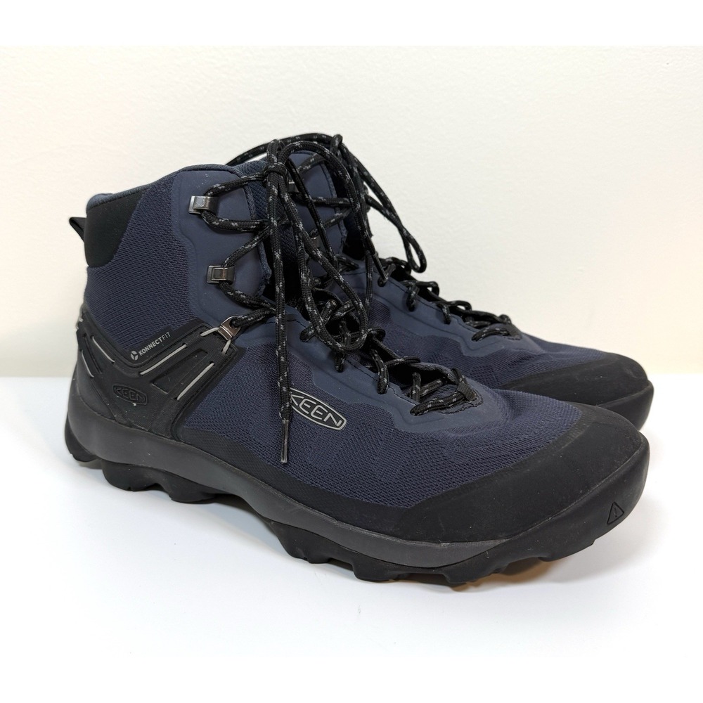 KEEN Venture Mid Waterproof Hiking Boots Mens 13 Blue Black KonnectFit EUC